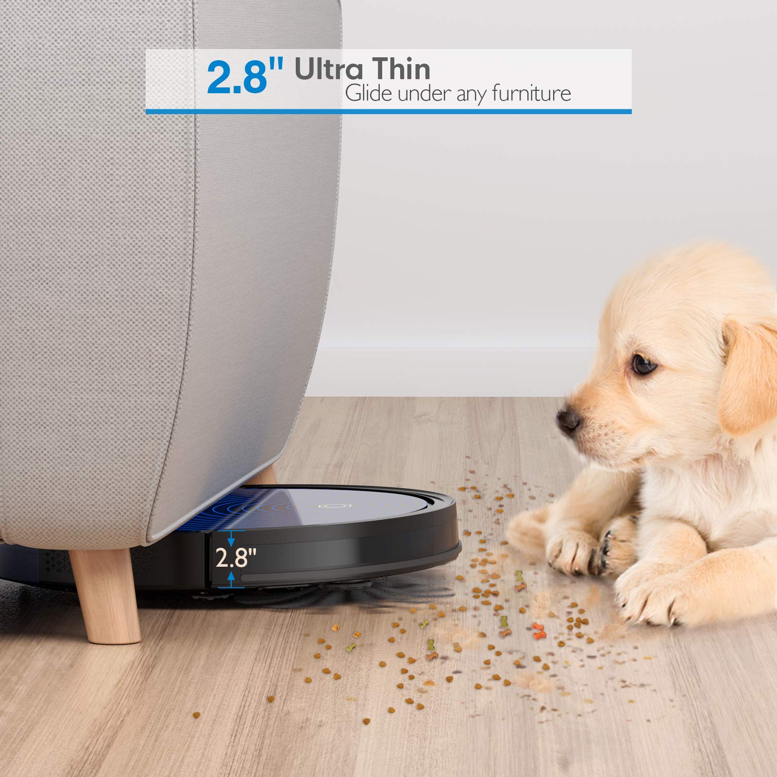 Robit R3000 Robot Vacuum Cleaner, 2500Pa Suction with Gyroscope